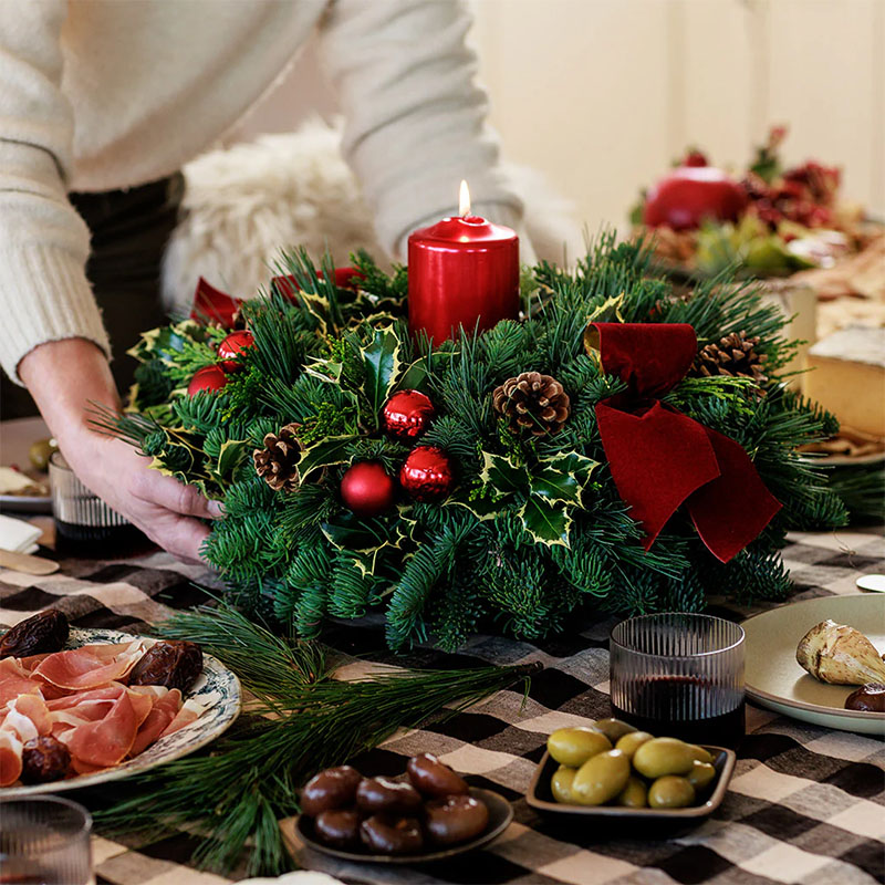 xmas floral table arrangements