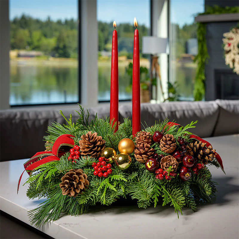 xmas floral table arrangements